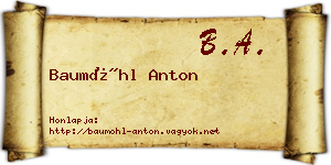 Baumöhl Anton névjegykártya